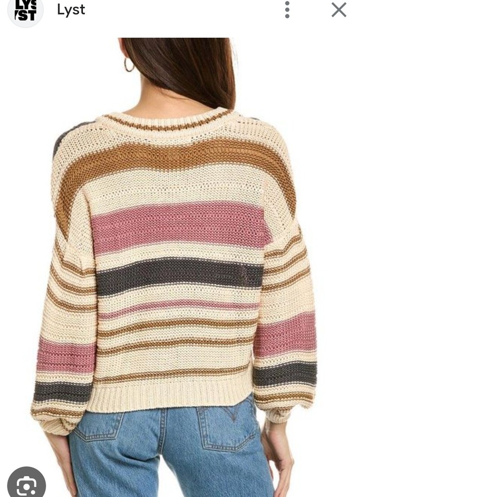 Saltwater Luxe Striped Knit Cardigan Sweater Cream striped S
Momcore grandmacore